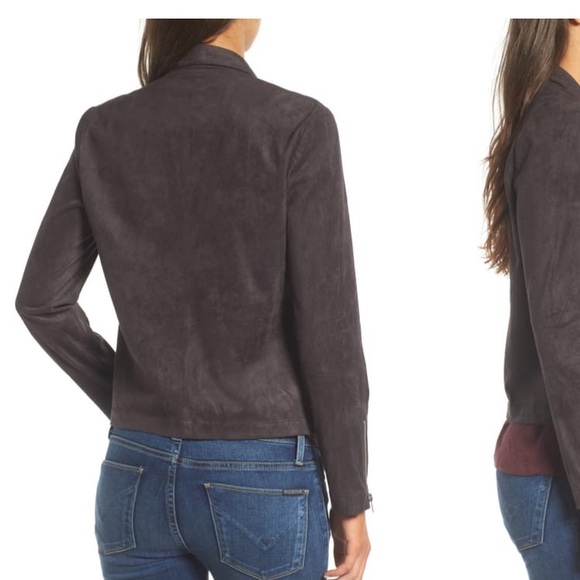 Cupcakes & Cashmere Chyla Faux Suede Jacket Gray S - Picture 2 of 5